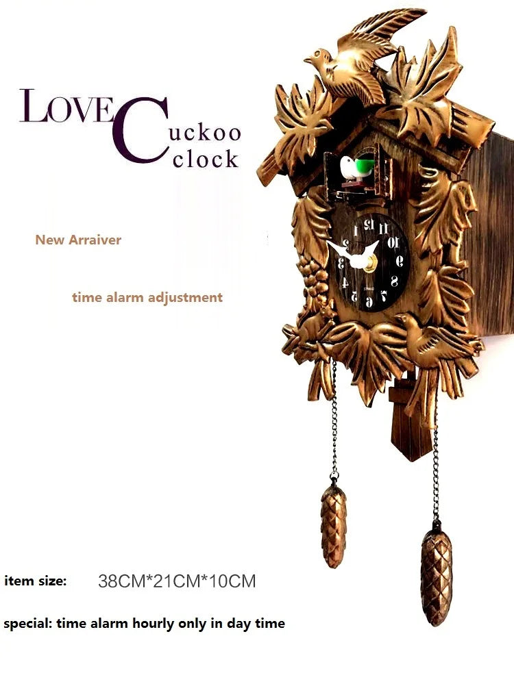 14inch Cuckoo Clock Living Room Wall Clock Bird Cuckoo Alarm Clock Wall-watch Children Unicorn Decorations Home Day Time Alarm