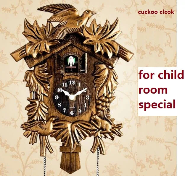 14inch Cuckoo Clock Living Room Wall Clock Bird Cuckoo Alarm Clock Wall-watch Children Unicorn Decorations Home Day Time Alarm