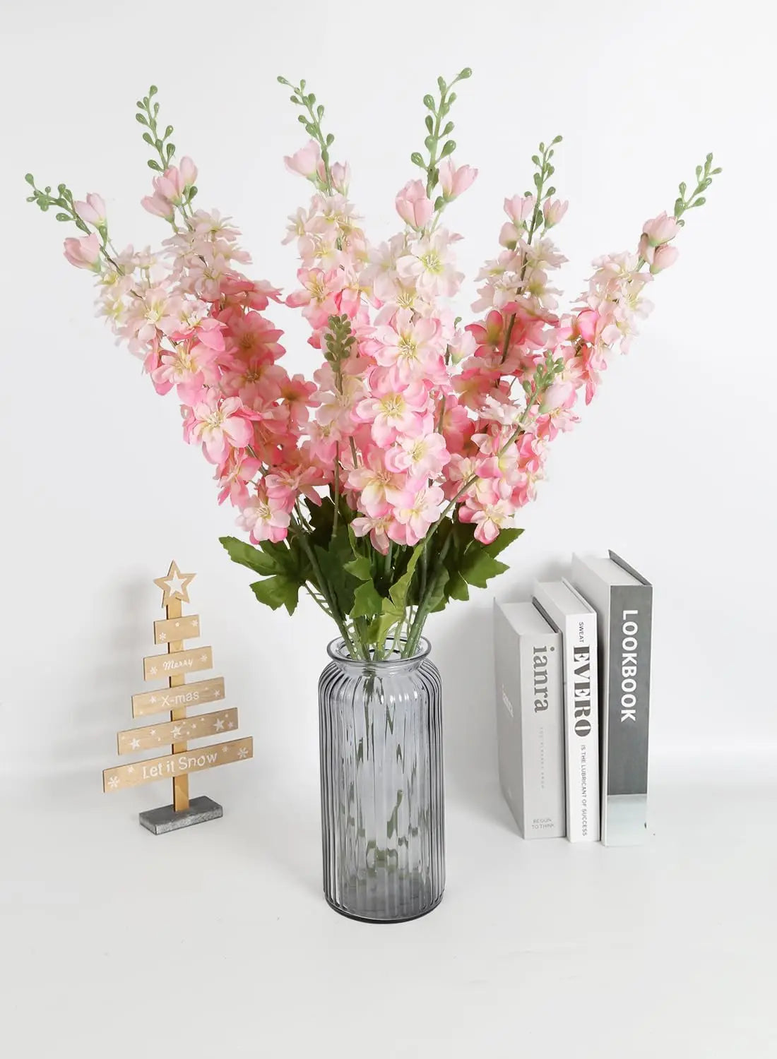 YeeNanee 6pcs Blue Delphinium Artificial Flowers Long Stem Larkspur for Wedding Centerpieces Floral Arrangements Home Vase Decor