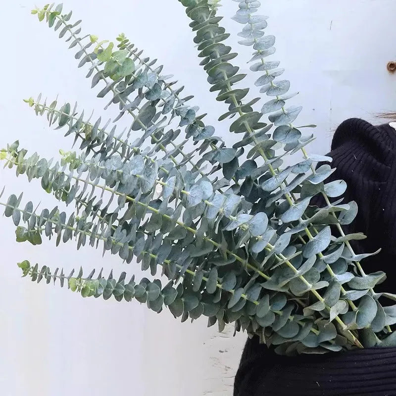 12/10PCS Eucalyptus Leaves Bunch Branch Artificial Plastic Plants Leaves Green Stems Wedding Faux Fake Flowers Cake DIY Decor