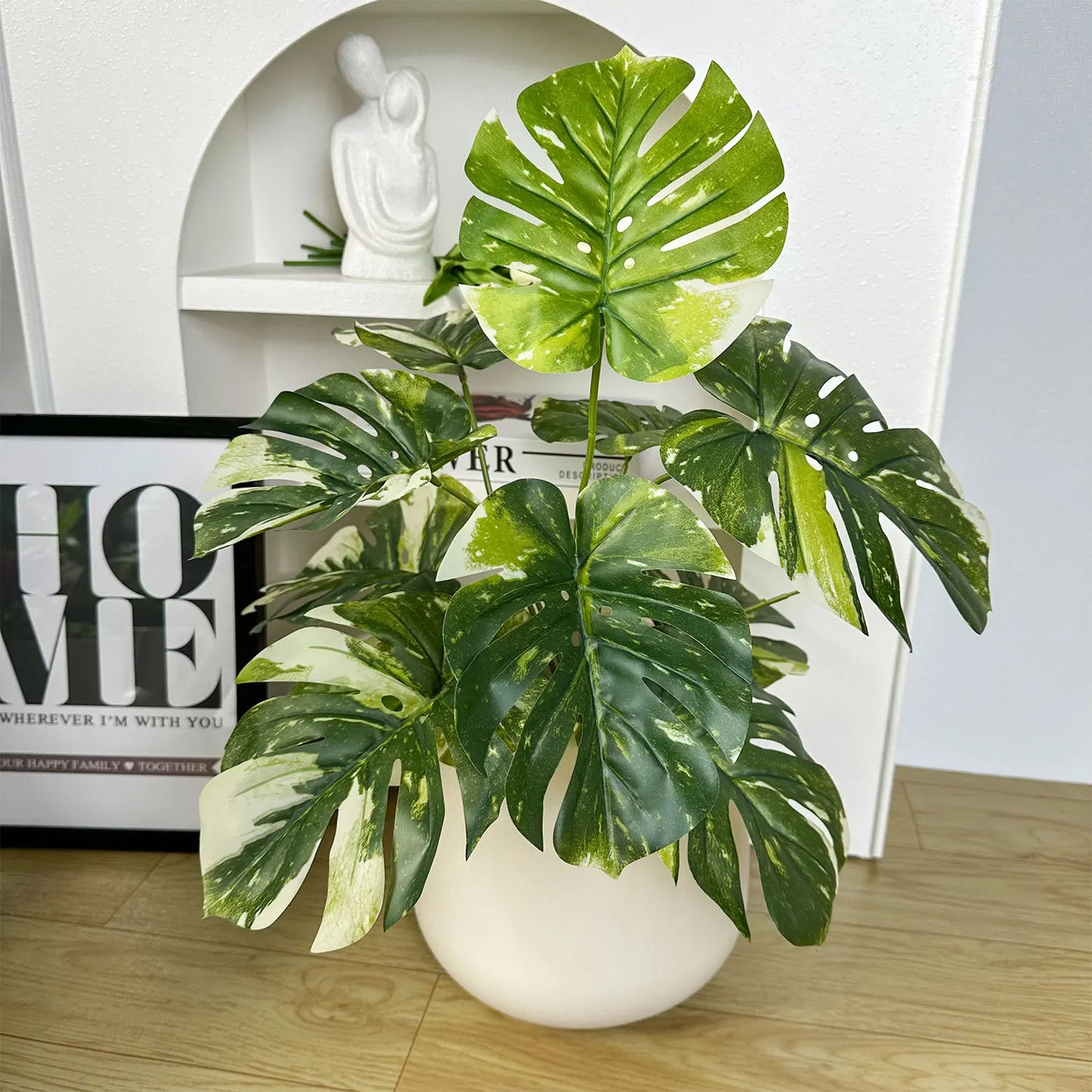 65/100cm Monstera Plant Plastic Leaf faux plant branch realistic leaves Ornamental indoor Artificial Plant for Home Office Decor