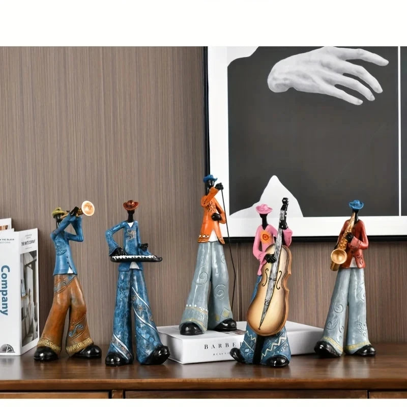 Creative American Band Decoration Musical Instrument Model Living Room Porch Study Nordic Arts And Crafts Statue Sculpture Home