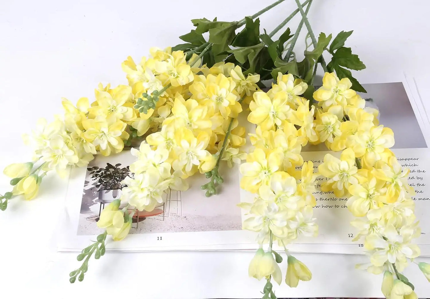 YeeNanee 6pcs Blue Delphinium Artificial Flowers Long Stem Larkspur for Wedding Centerpieces Floral Arrangements Home Vase Decor