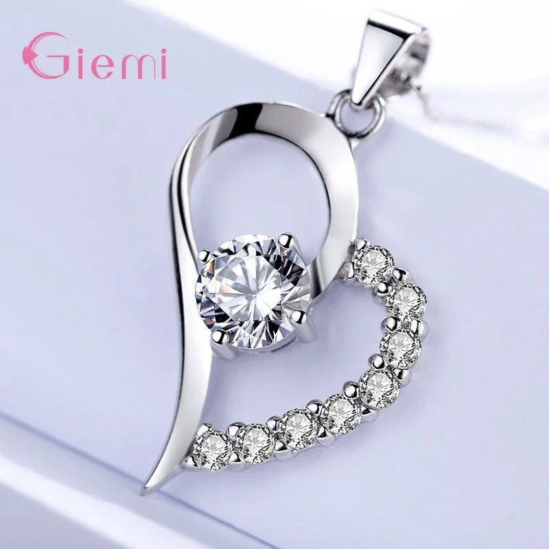 925 Sterling Silver New Arrival Multifarious Peach Heart Shape Fashion Wedding Engagement Gift Necklace Earrings Jewelry Sets