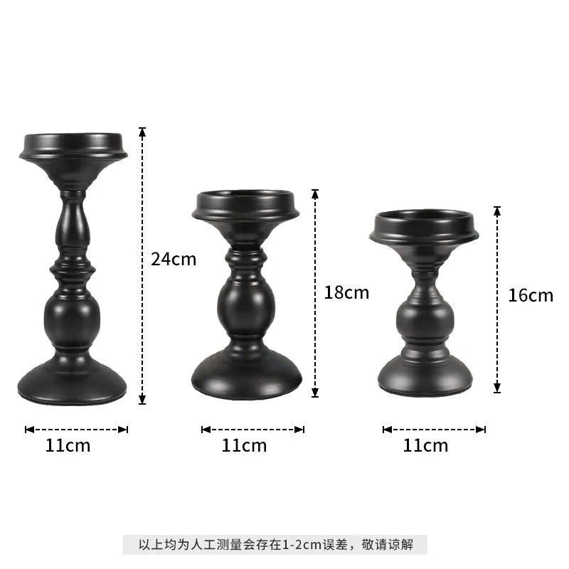 1Piece or 1Set Wood Candlestick Tabletop Retro White Candle Holder Home Decoration Wooden Candles Rack Nostalgic Photography