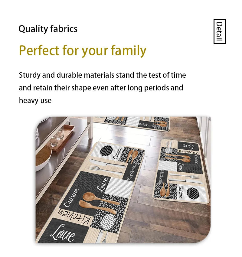 Flannel carpet mat, polyester tableware and various grid patterns, non-slip and anti-fade, suitable for outdoor flooring kitchen