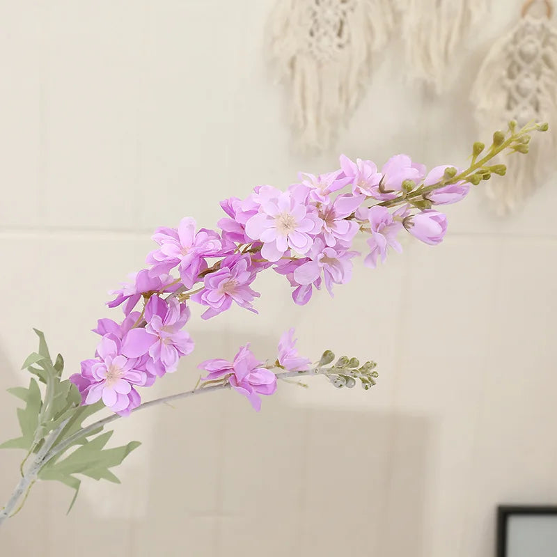 Yannew 3pcs 85cm Delphinium Artificial Flowers Long Stem Silk Hyacinth Wedding Flower Arrangements Decoration Home Room Decor