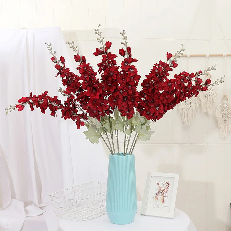 Yannew 3pcs 85cm Delphinium Artificial Flowers Long Stem Silk Hyacinth Wedding Flower Arrangements Decoration Home Room Decor