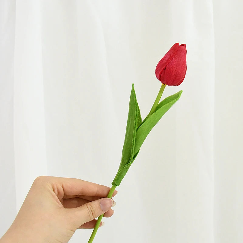 35 cm Tulip Flower Artificial Tulip Bouquet 10/5Pcs PE foam Fake Flower for wedding Ceremony Decor Home Garden Bouquet Decor