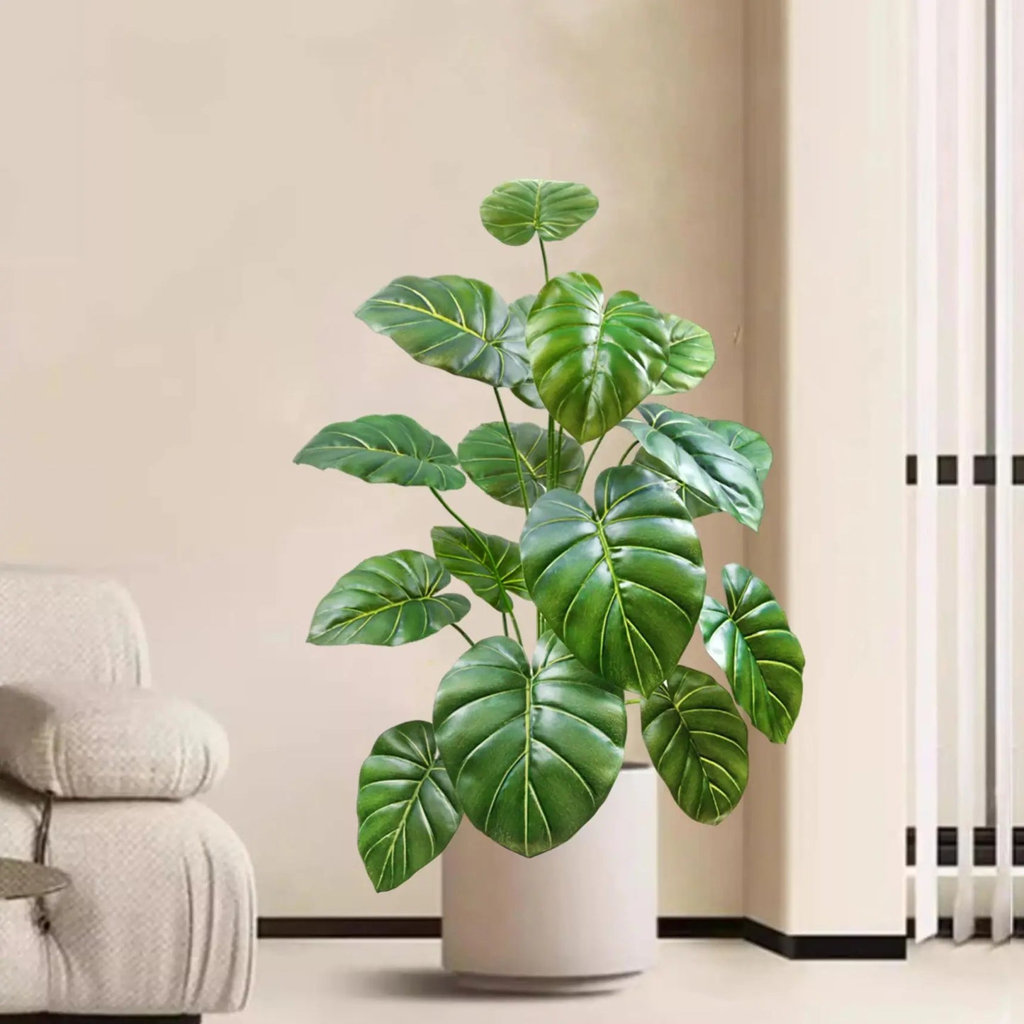 100 cm/39.4 inches Artificial Monstera deliciosa Pothos Alocasia Leaf Fake Plant Ornamental Festive Home Office Decoration