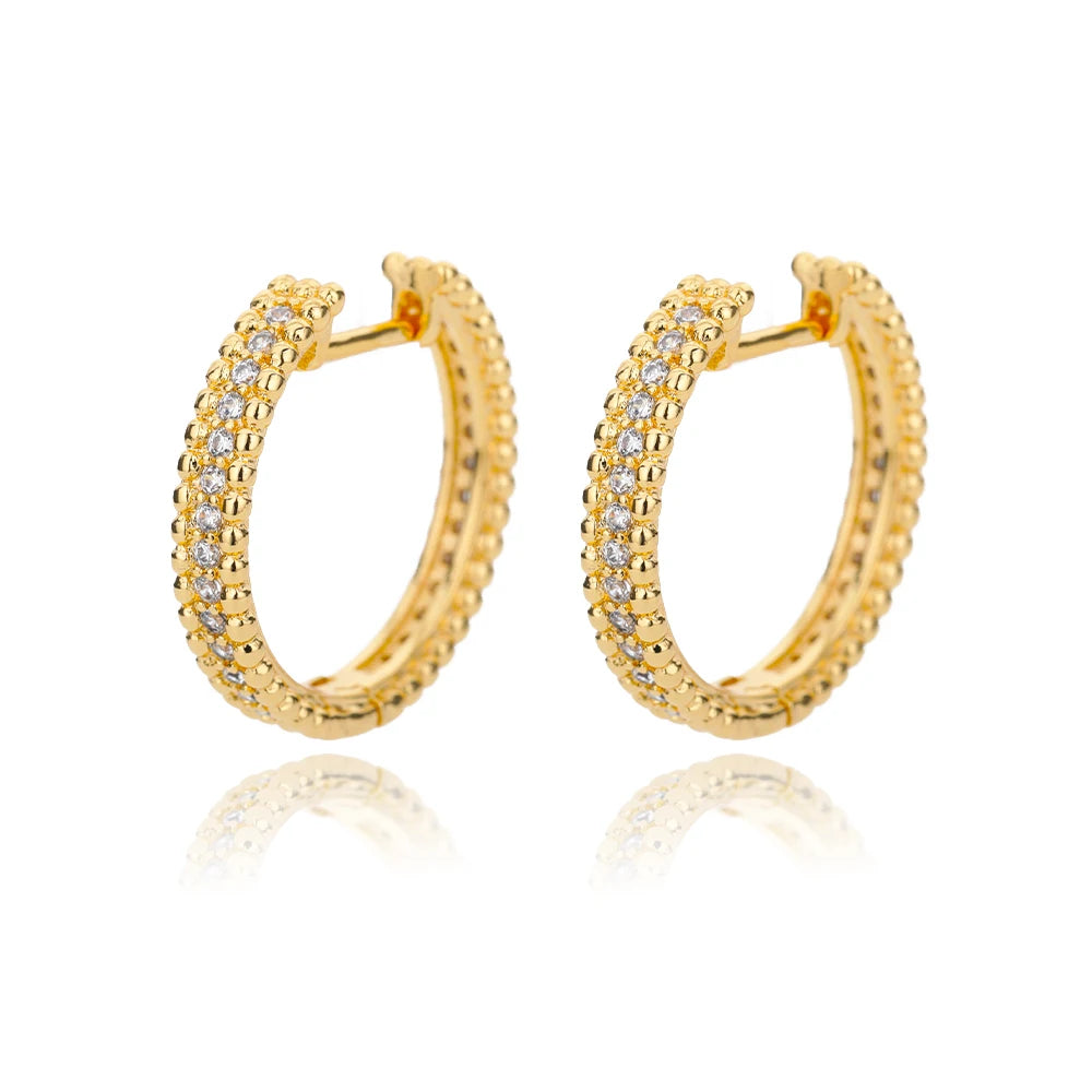 Round Hoop Earrings For Women Gold Color Stainless Steel Earrings 2024 Trend Wedding Band Couple Jewelry Gift brincos feminino