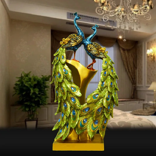 Creative Resin Peacock Decor Statue Sculpture Bookshelf Decor Accents Modern Decorative Desktop Figurine Accessories Gift