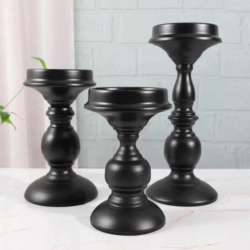 1Piece or 1Set Wood Candlestick Tabletop Retro White Candle Holder Home Decoration Wooden Candles Rack Nostalgic Photography