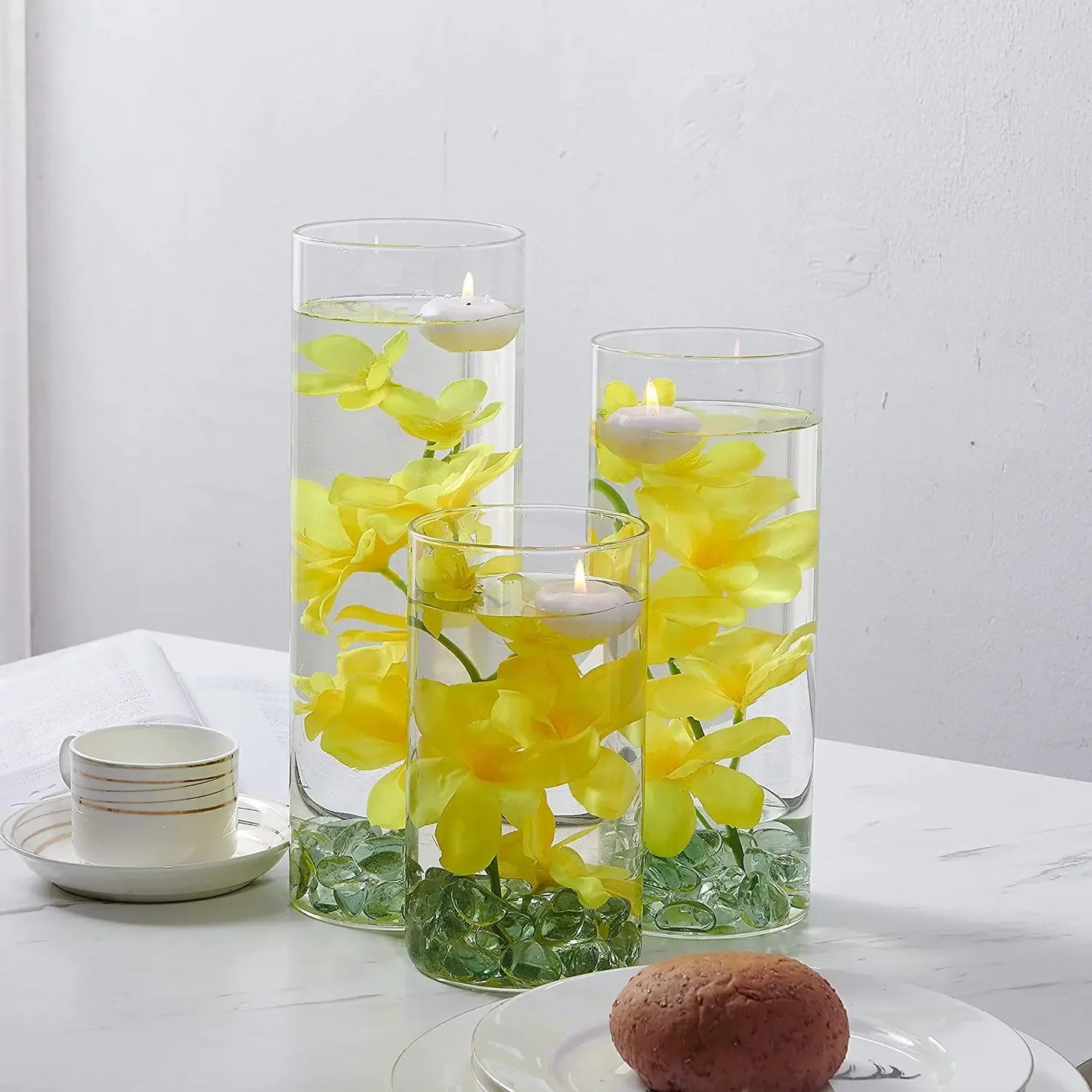 10pcs Artificial Orchids Flowers Blue Long Stems in Bulk for Wedding Home