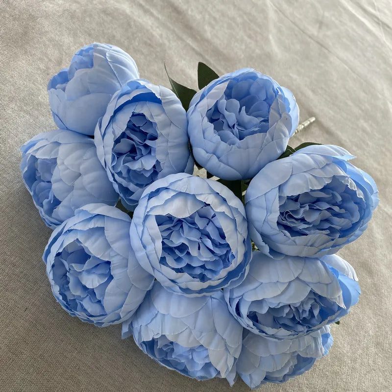 Simulation 10 Core-spun Peony Bouquets for Home Living Room Dining Table Wedding Decoration Fake Artificial Flowers High Quality