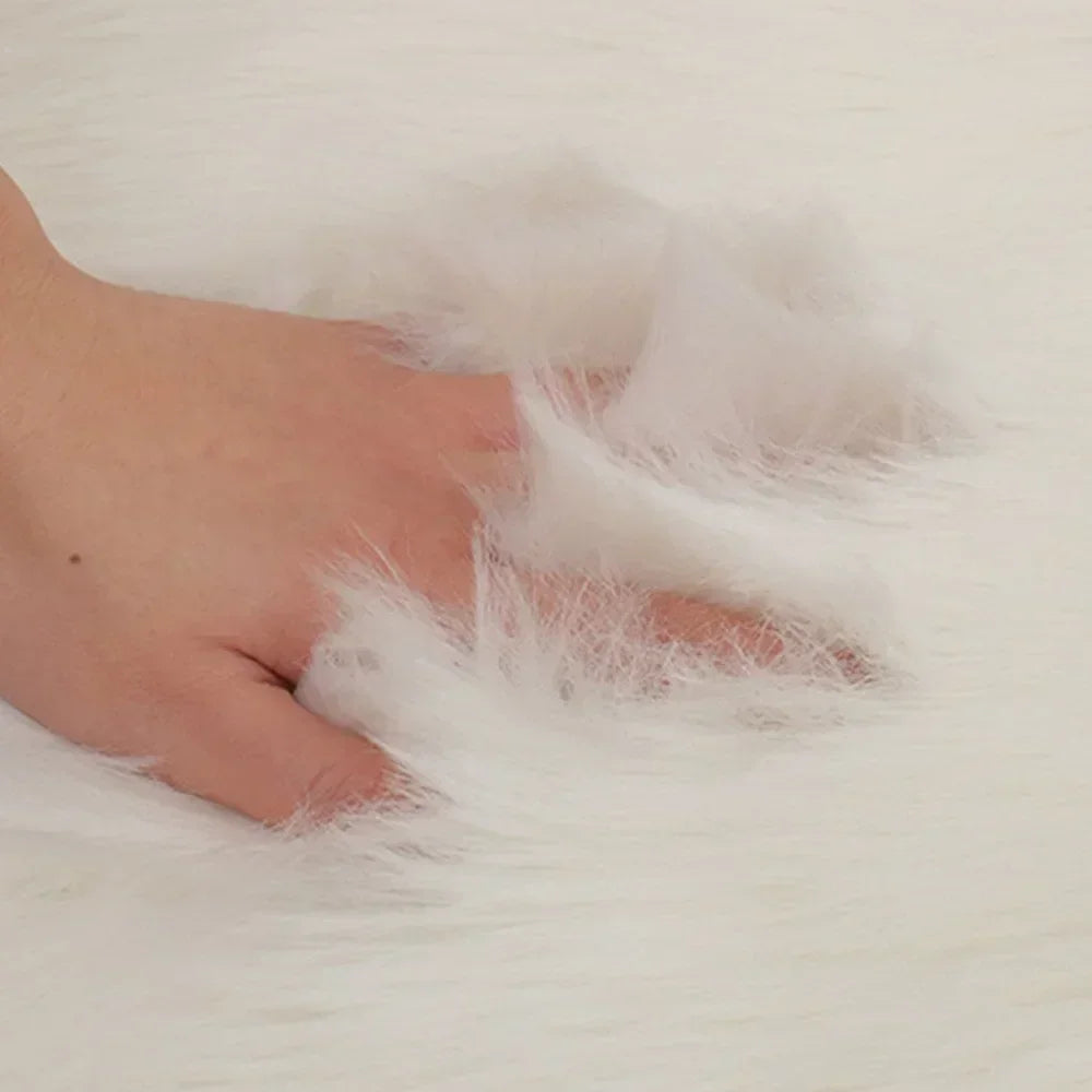 1PCS Thicker Leather Rabbit Fur Rug Can Hand-washed Soft Comfortable Furry Home Decoration Sofa Nap Rugs 100x50cm