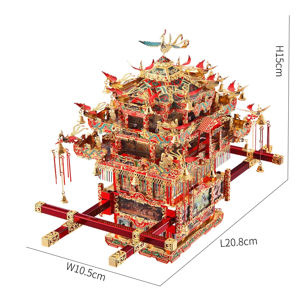 Piececool 3D Metal Puzzle -Bridal Sedan Chair Wedding Series Model Building Kits Jigsaw Toy ,Birthday Gifts for Adults