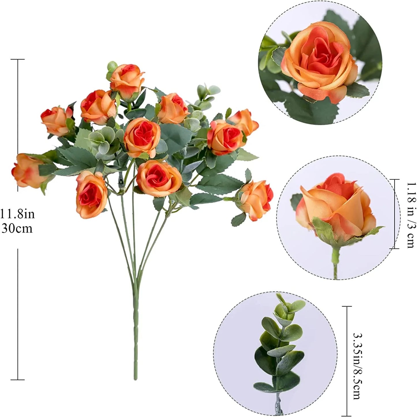 1pcs Artificial Flowers Bouquet Rose Eucalyptus Leaves Wedding Decoration Peony Fake Flower for Party Home Decor Outdoor