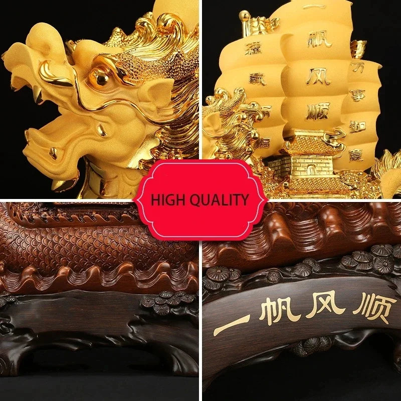 Smooth Sailing Sailboat Decoration Large Dragon Boat Housewarming Opening Gift Office Living Room Decoration