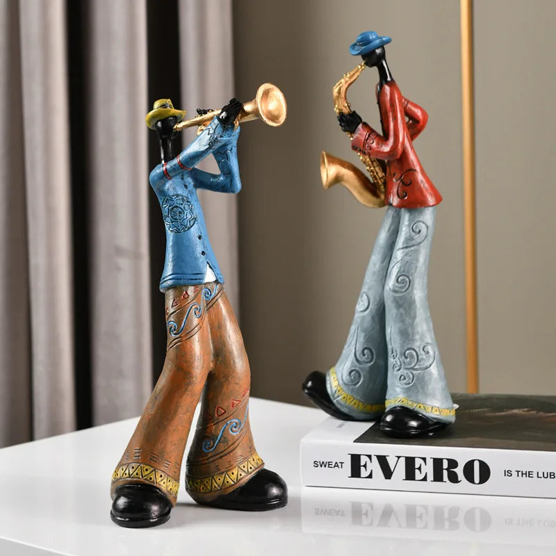 Creative American Band Decoration Musical Instrument Model Living Room Porch Study Nordic Arts And Crafts Statue Sculpture Home