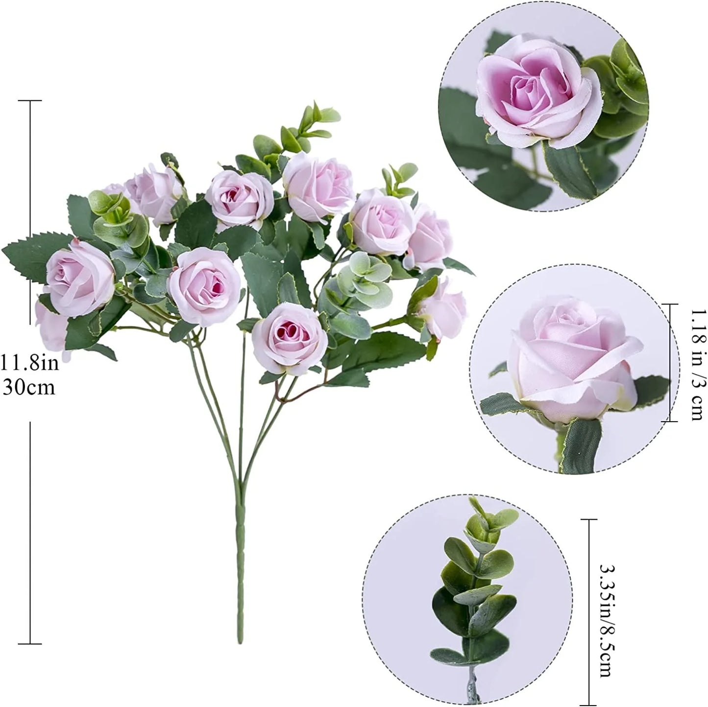 1pcs Artificial Flowers Bouquet Rose Eucalyptus Leaves Wedding Decoration Peony Fake Flower for Party Home Decor Outdoor