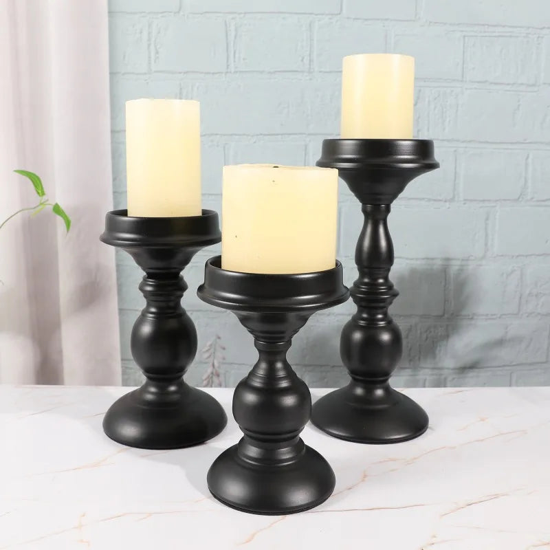 1Piece or 1Set Wood Candlestick Tabletop Retro White Candle Holder Home Decoration Wooden Candles Rack Nostalgic Photography