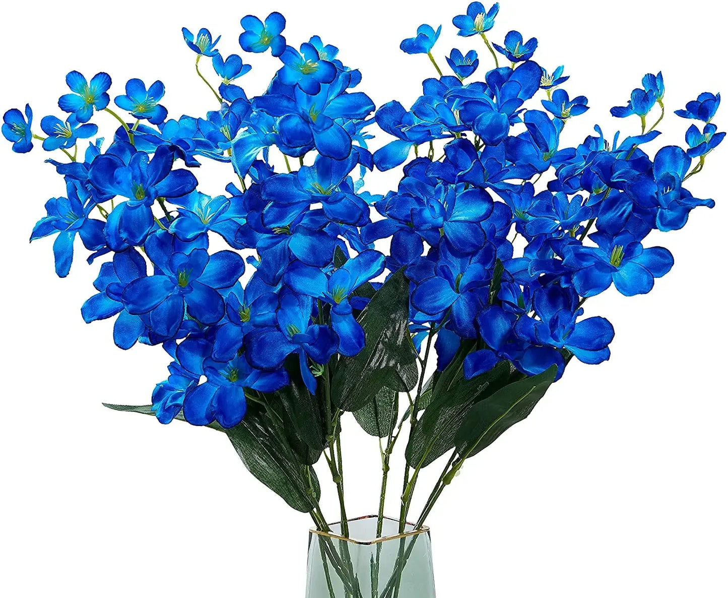 10pcs Artificial Orchids Flowers Blue Long Stems in Bulk for Wedding Home