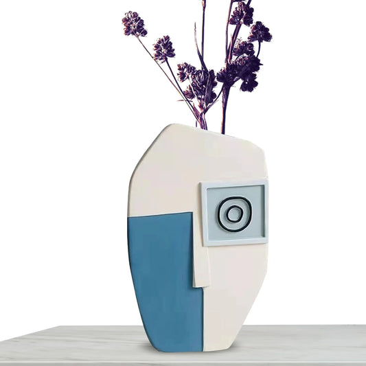 Resin Face Flower Vases Resin Vase For Coffee Table Decor Abstract Face Vase For Home Office Decor Statue Human Face Vase Decor