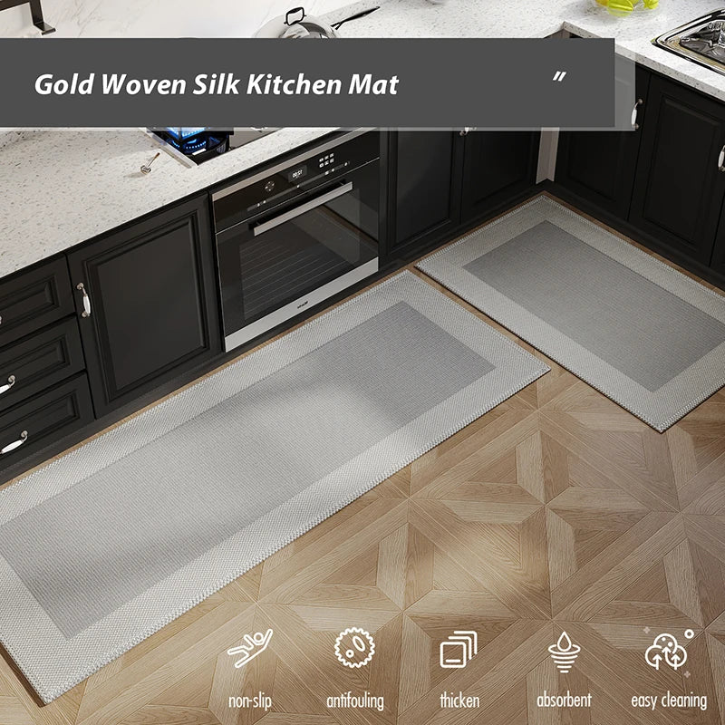 Kitchen Floor Mat Oil-proof  Waterproof Wipeable Wash Free Long Strip Carpet Dirty-resistant Oil-absorbing Water-absorbing Rug