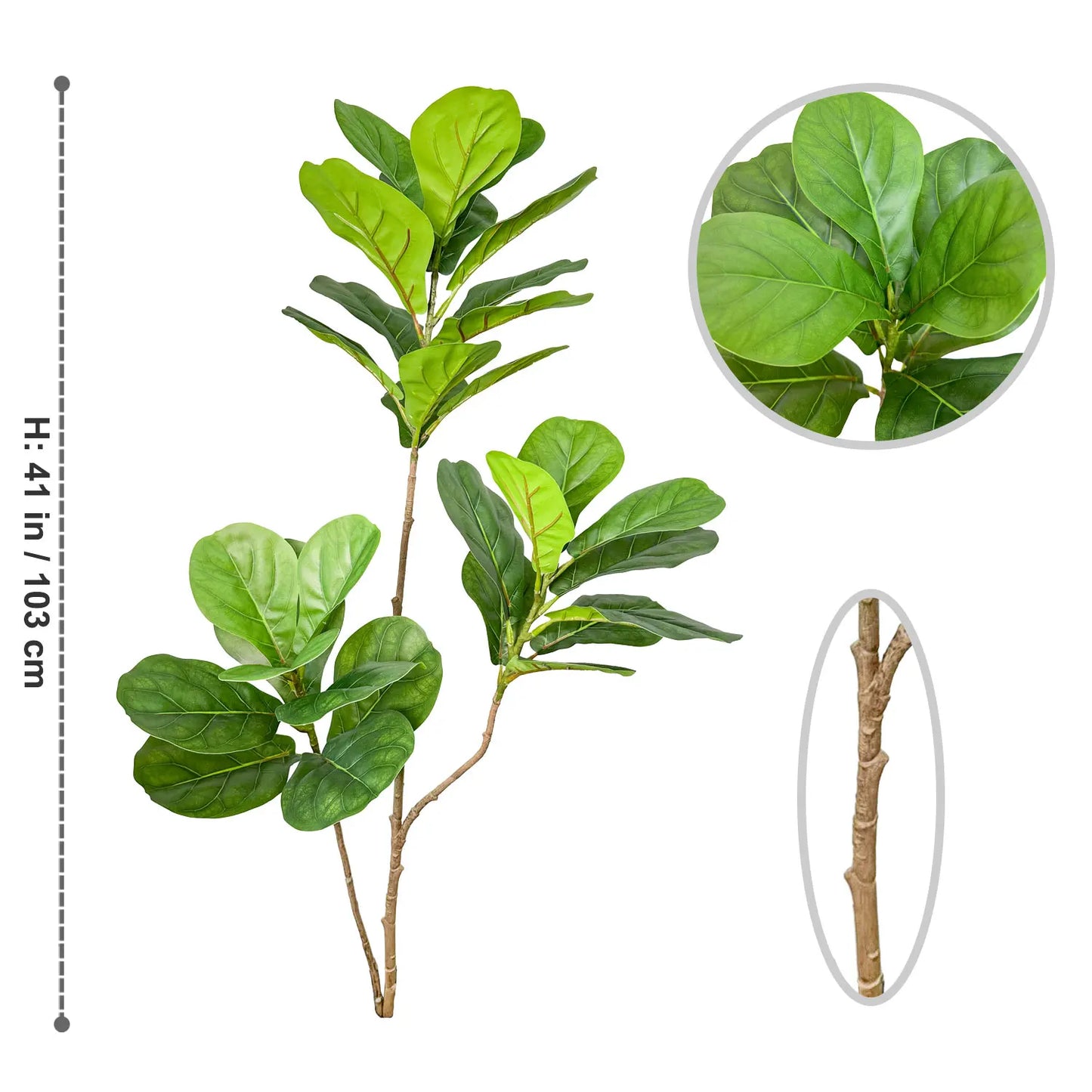 70/135cm Artificial Ficus Tree Branches Large Banyan Leaves Fake Rubber Plant Plastic Tall Plant Landscape For Home Garden Decor