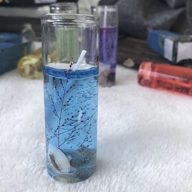 Ocean Jelly Aromatherapy Candles with Shell Seaweed, Romantic Scented Candle Cup for Home Indoor Yoga Party Wedding Dinner