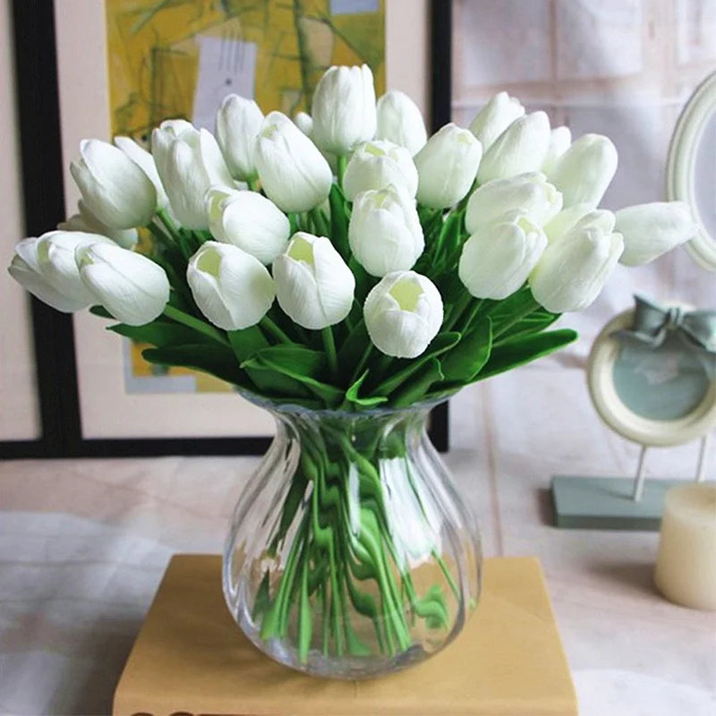 5PCS 35CM Artificial Tulip Flower Bouquet Home Garden Decoration Flowers for Wedding Ceremony Decor Mother's Day Gift Bouquet