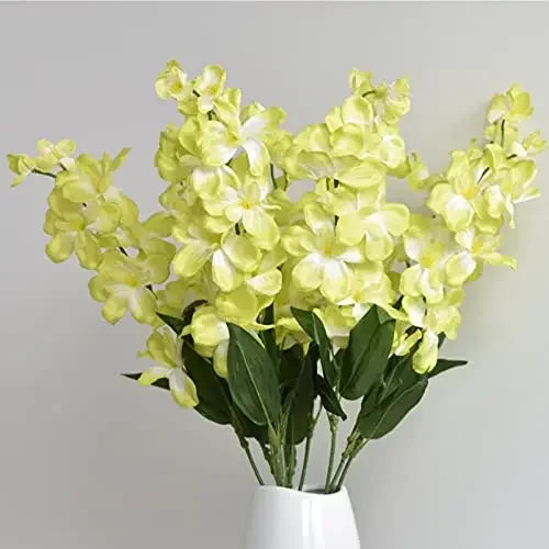 10pcs Artificial Orchids Flowers Blue Long Stems in Bulk for Wedding Home
