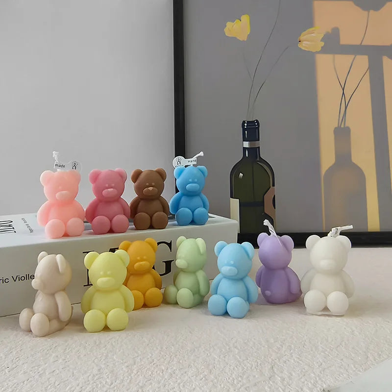 1pc Lovely Bear Aromatherapy Candles for Home Decoration Lovely Scented Candle Photography Props Festival Home Ornaments