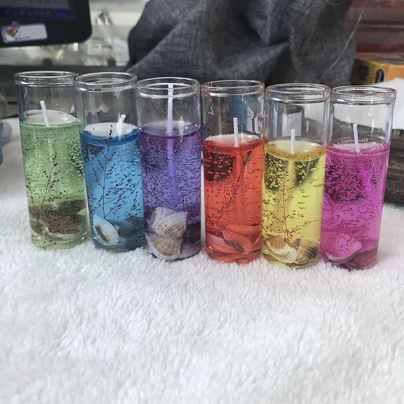 Ocean Jelly Aromatherapy Candles with Shell Seaweed, Romantic Scented Candle Cup for Home Indoor Yoga Party Wedding Dinner