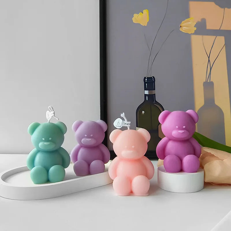 1pc Lovely Bear Aromatherapy Candles for Home Decoration Lovely Scented Candle Photography Props Festival Home Ornaments