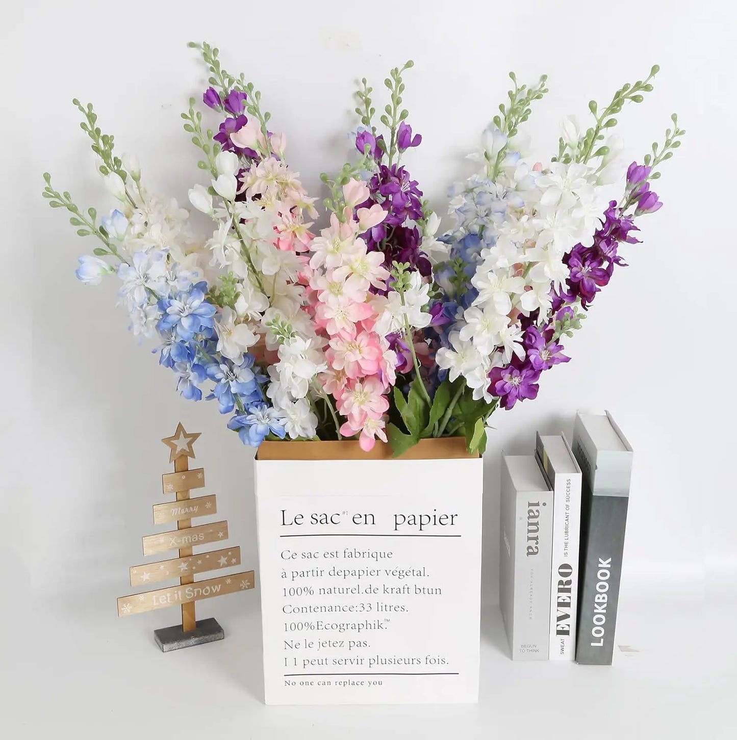 YeeNanee 6pcs Blue Delphinium Artificial Flowers Long Stem Larkspur for Wedding Centerpieces Floral Arrangements Home Vase Decor