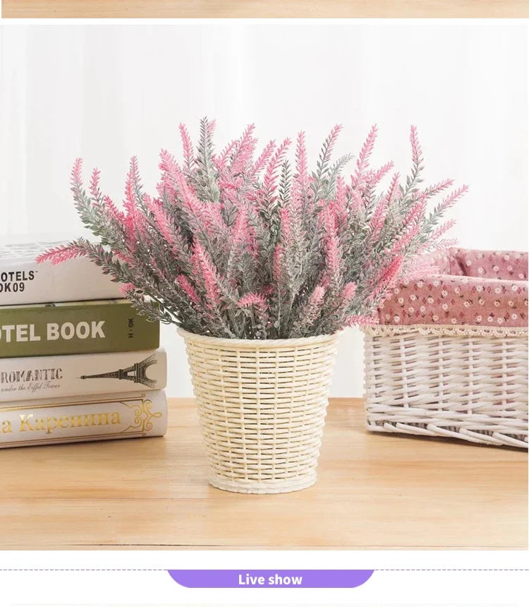 A Bunch of Provence Lavender Plastic Artificial Flowers False Plants Wedding Home Outdoor Garden Decoration Table Decoration