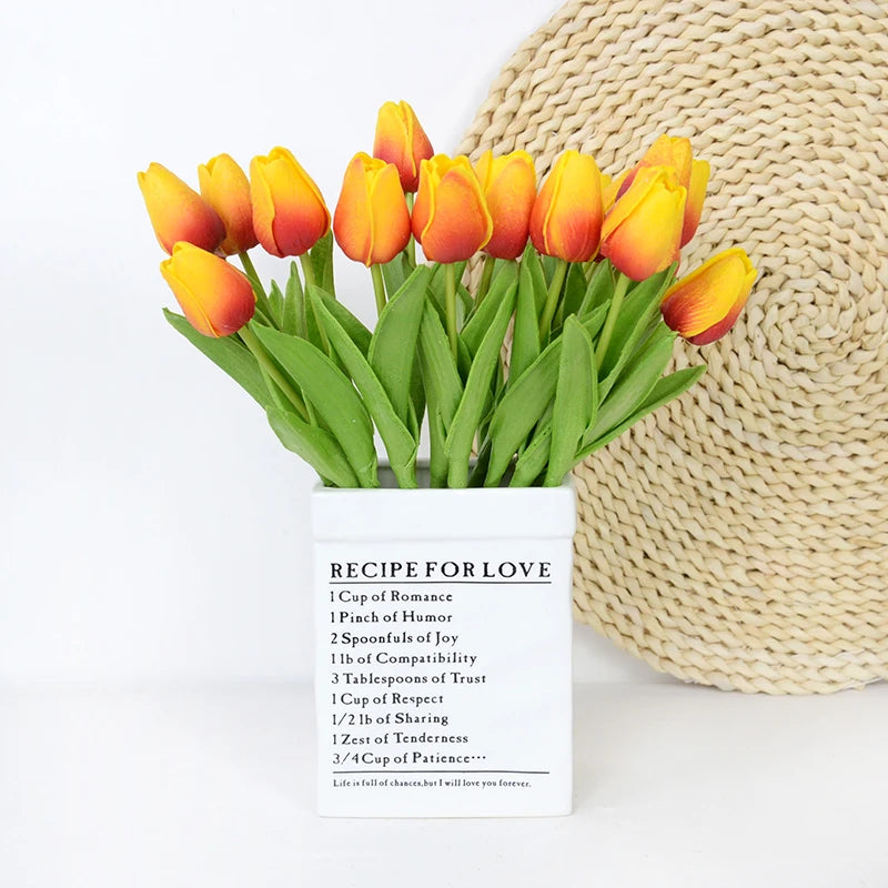 35 cm Tulip Flower Artificial Tulip Bouquet 10/5Pcs PE foam Fake Flower for wedding Ceremony Decor Home Garden Bouquet Decor