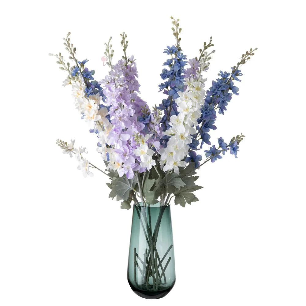 Yannew 3pcs 85cm Delphinium Artificial Flowers Long Stem Silk Hyacinth Wedding Flower Arrangements Decoration Home Room Decor