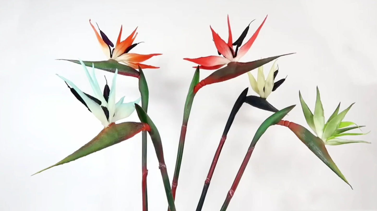 3Pcs Artificial Heaven Bird Flowers,Fake Bird of Paradise Strelitzia,Faux Silk Plants for Home Office Wedding Table  Decor