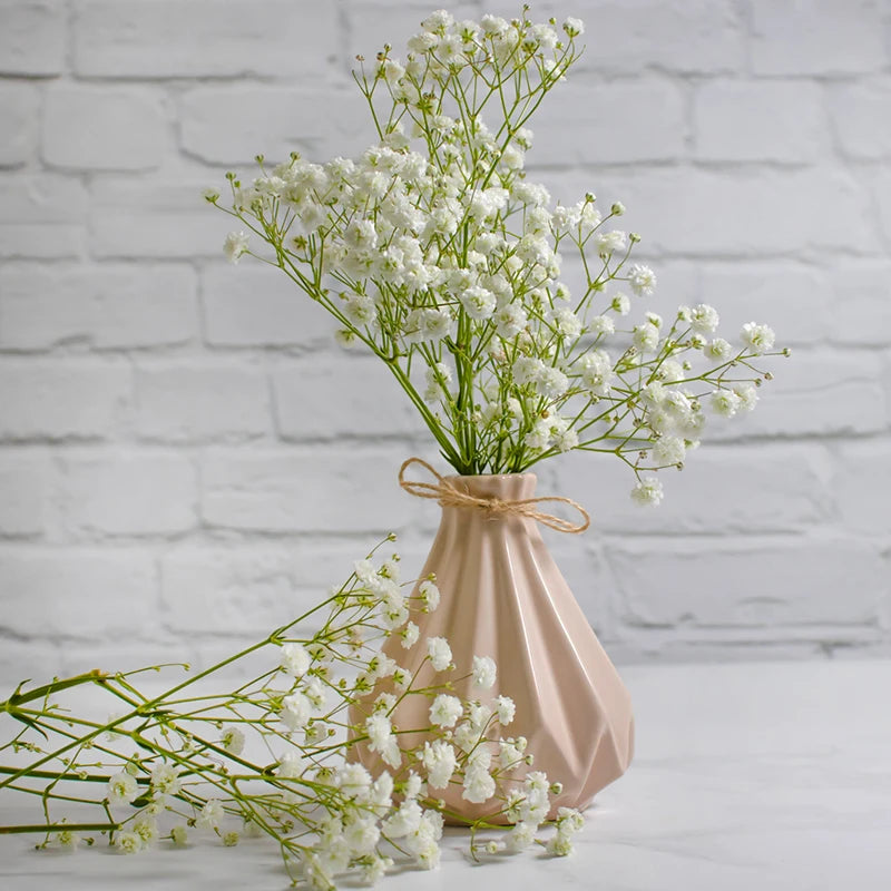 90Heads 52cm White Artificial Flowers Wedding DIY Bouquet Decoration Arrangement Plastic Babies Breath Fake Flower Home Decor