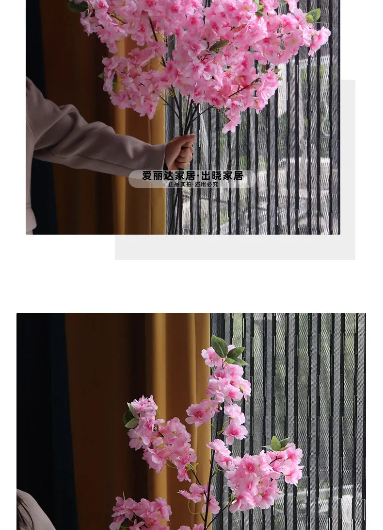 Simulated Flower Cherry Blossom Branch Wedding Living Room Floor Decoration Flower Soft Decoration Flower