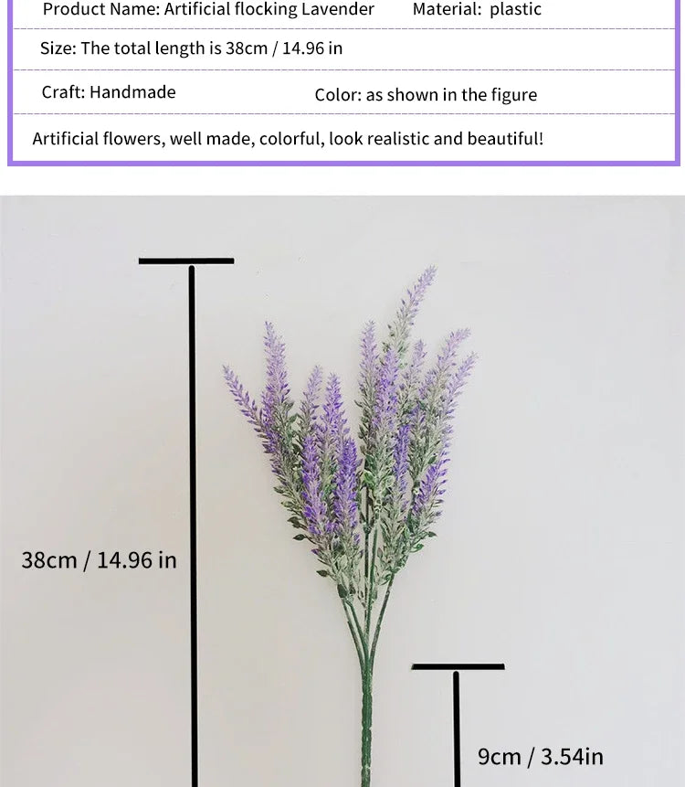 A Bunch of Provence Lavender Plastic Artificial Flowers False Plants Wedding Home Outdoor Garden Decoration Table Decoration