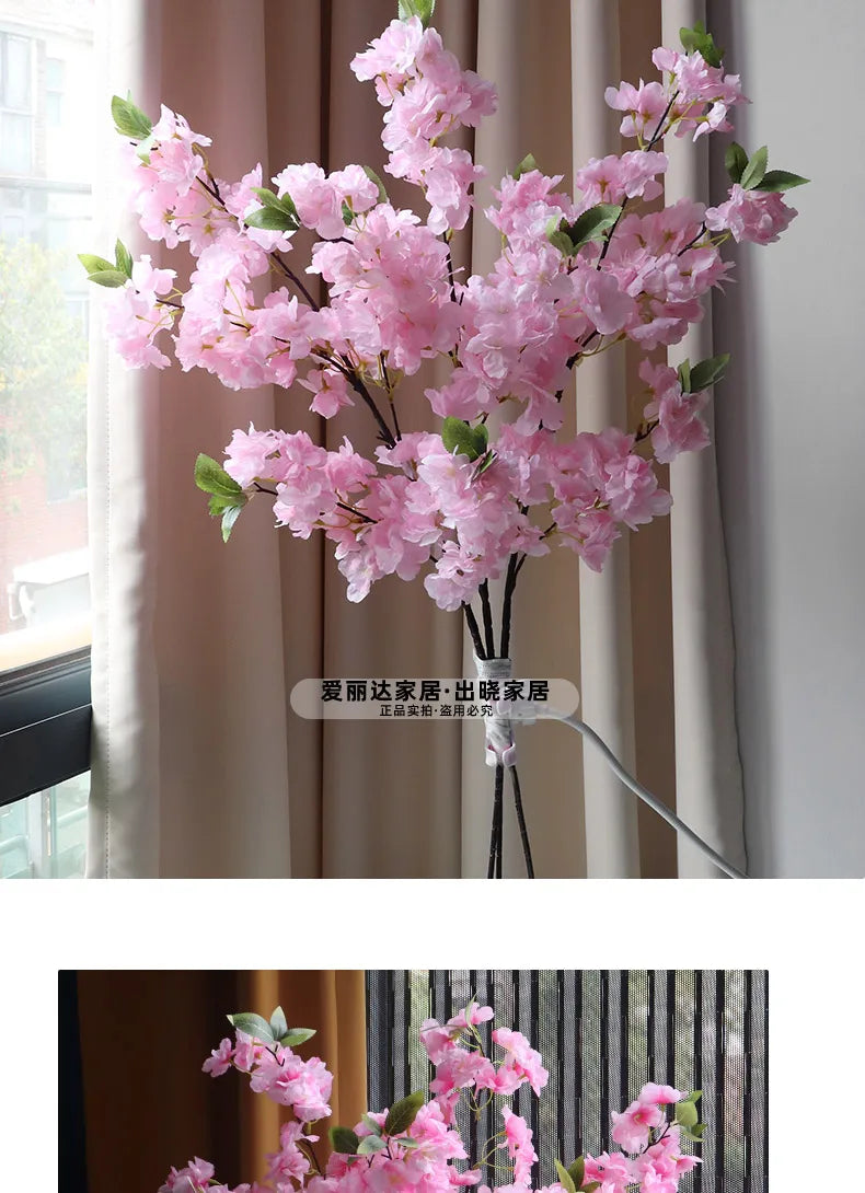 Simulated Flower Cherry Blossom Branch Wedding Living Room Floor Decoration Flower Soft Decoration Flower