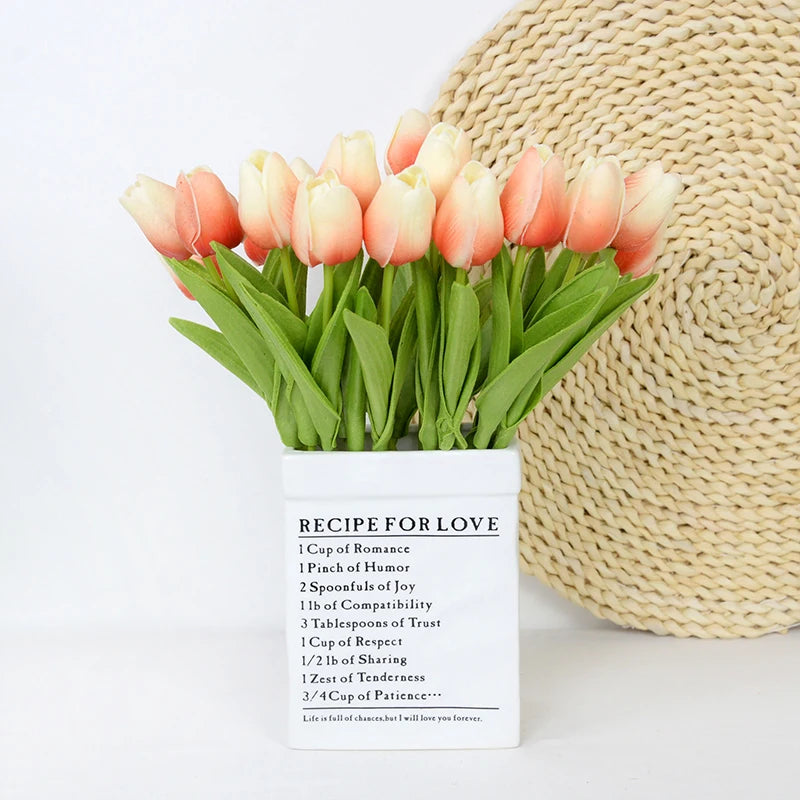 35 cm Tulip Flower Artificial Tulip Bouquet 10/5Pcs PE foam Fake Flower for wedding Ceremony Decor Home Garden Bouquet Decor