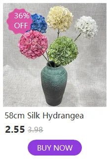 58cm Beautiful Silk Artificial Flowers Hydrangea bouquet for Home Party Wedding living room   decoration accessories