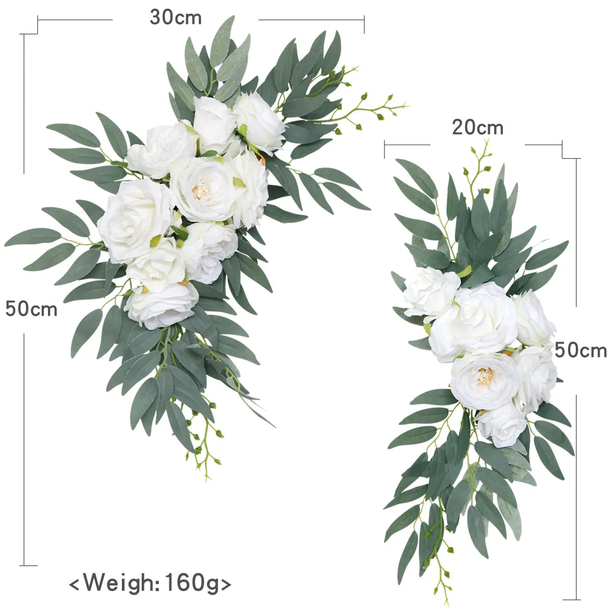 Yannew Artificial Wedding Arch Flowers Kit Boho Dusty Rose Blue Eucalyptus Garland Drapes for Wedding Decorations Welcome Sign