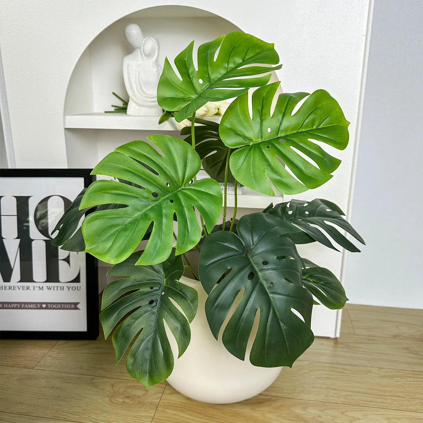 65/100cm Monstera Plant Plastic Leaf faux plant branch realistic leaves Ornamental indoor Artificial Plant for Home Office Decor