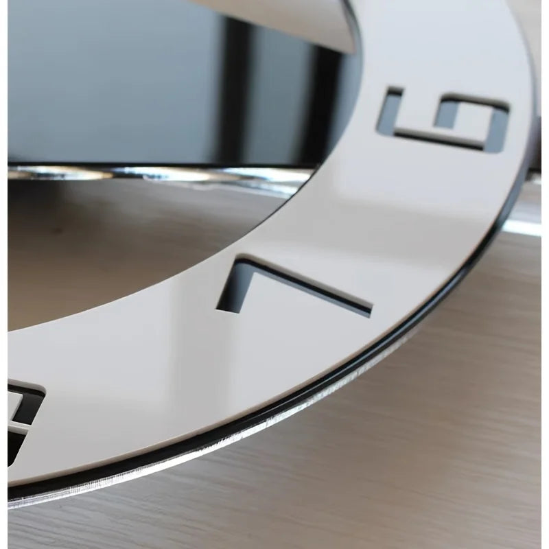"Chic Decor Clock" Acrylic Silent Wall Clock with Pendulum, No Drilling, Battery Operated for Bedroom and Living Room Decoration